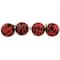 4ct. 3" Red, Black & Gold Plaid Glass Ball Ornaments